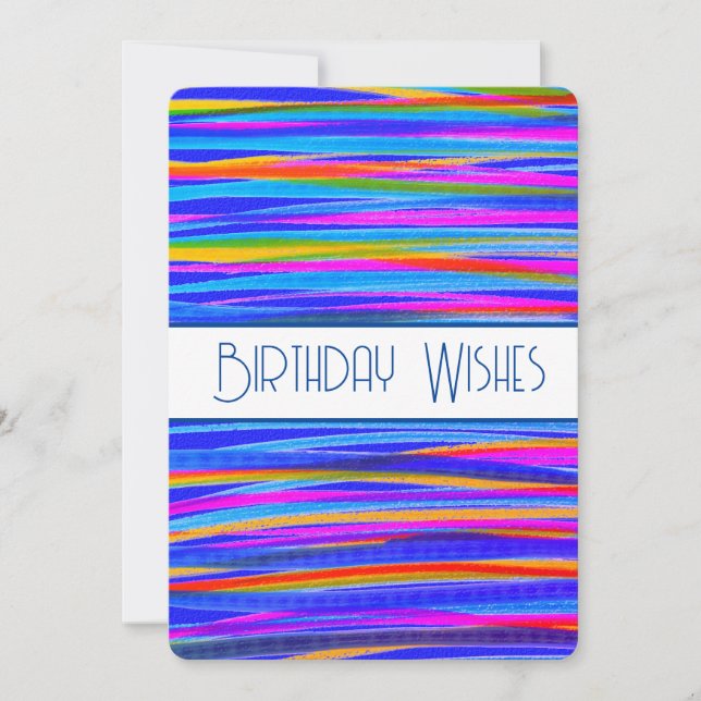 Voeux D'Anniversaire En Carte Abstraite Bleue (Devant)