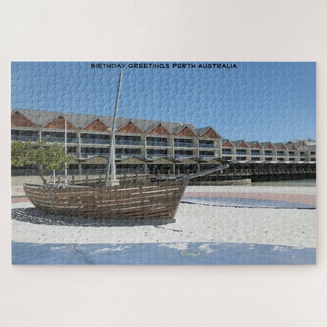 Vœux d'anniversaire Perth Australie Puzzle (Horizontal)