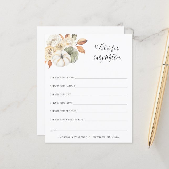 Voeux d'automne rustique pour le bébé (Devant/Arrière en situation)