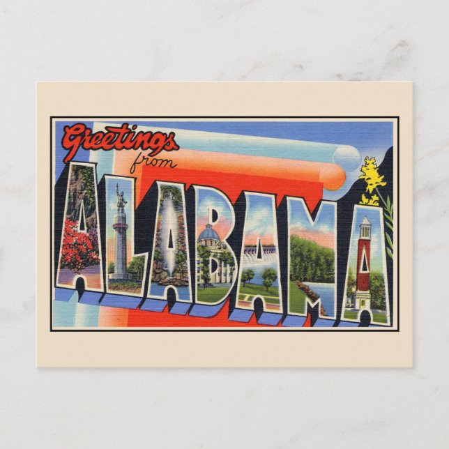 Voeux de Alabama Grande Lettre Carte postale (Devant)