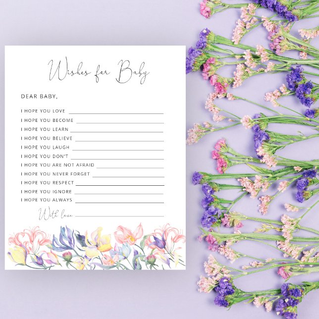 Vœux de baby shower pour bébé en fleurs (Créateur téléchargé)