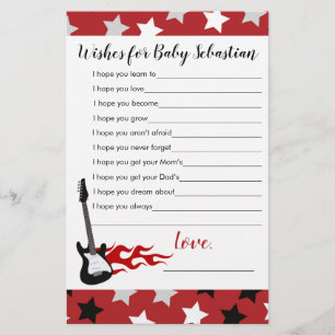 Vœux de Baby Shower pour Bébé Rock Star de Musique