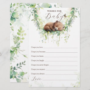 Vœux de Baby Shower pour la verdure des animaux de