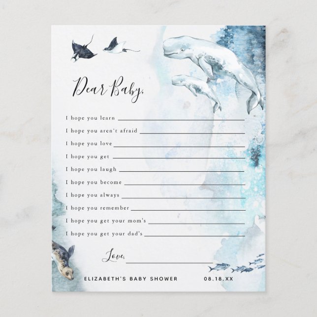 Vœux de bébé chéris | Jeu de baby shower (Devant)