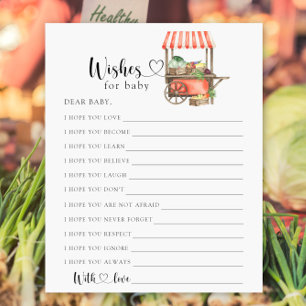 Vœux de bébé shower pour bébé panier de légumes