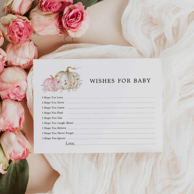 Vœux de carte pour bébé pour la Baby Shower de la  (Wishes for Baby Fall Girl Baby Shower)