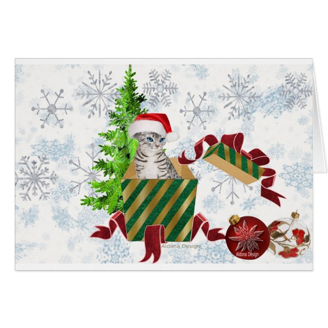 Vœux de chat de Noël  (Devant horizontal)