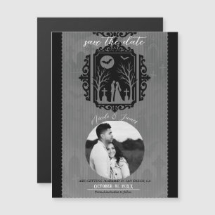 Vœux de cimetière Noir & Gris Gothique Annonce de 