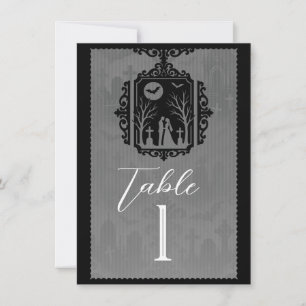 Vœux de cimetière Noir & Gris Numéro de table goth