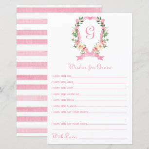 Vœux de Couronne Florale Rose pour Bébé