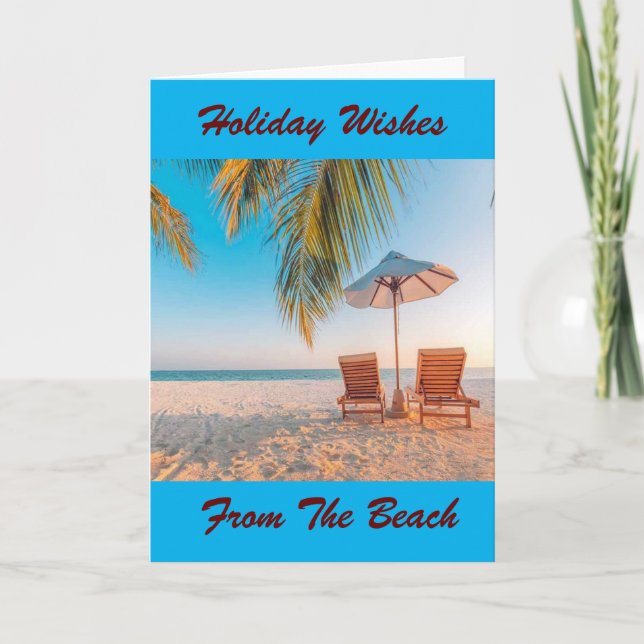 VOEUX DE FÊTES DE ***LA PLAGE*** CARTE (Devant)