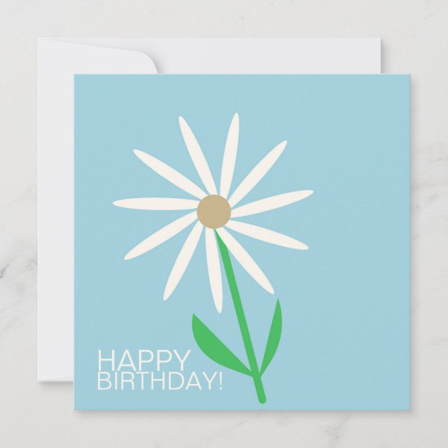 Vœux de joyeux anniversaire bleu-vert avec marguer (Devant)