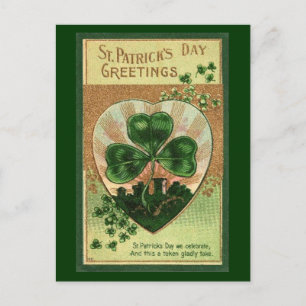 Voeux de la Saint Patrick vintages - Carte postale