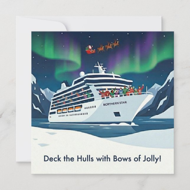 Vœux de la saison. Carte de Noël pour les croisiér (Devant)