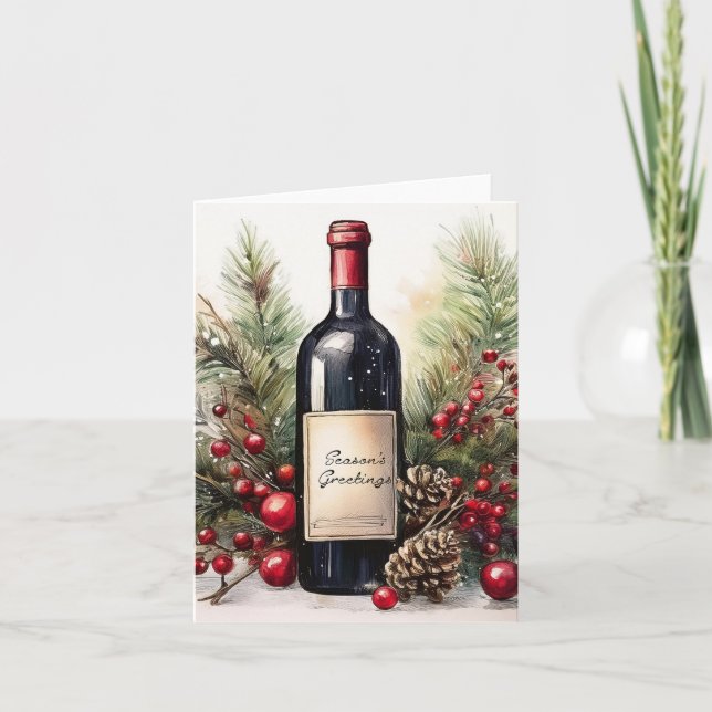 Vœux de la saison sur une invitation de bouteille  (Devant)
