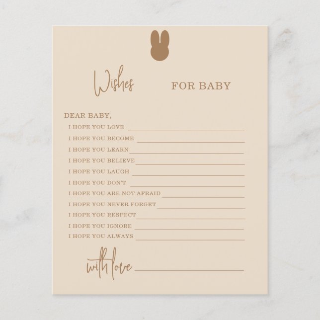 Vœux de lapin pour carte de bébé (Devant)