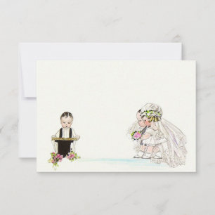 Voeux de mariage vintage Mariée Marié Vierge 8,9x1