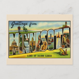 Voeux de Minnesota Grande Lettre Carte Postale