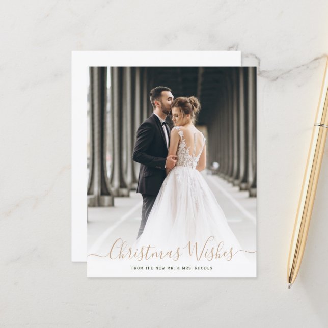 voeux de noël faire-part mariage (Devant/Arrière en situation)