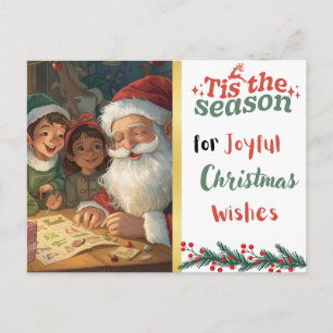 Vœux de Noël joyeux Carte de vœux Santa et lutins