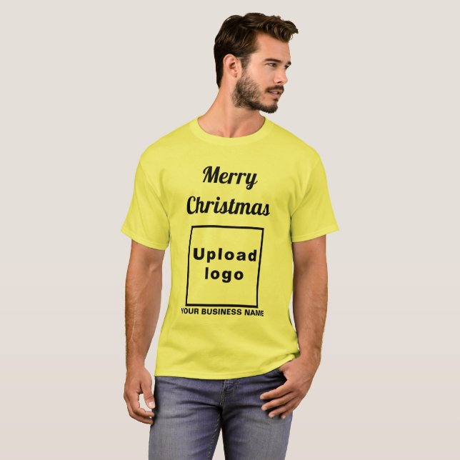 Vœux de Noël professionnels sur un T-shirt jaune (Devant entier)