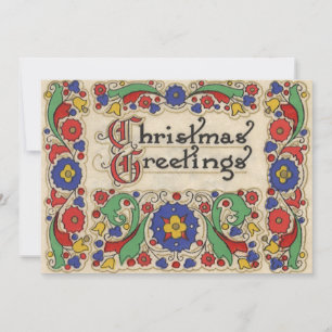 Vœux de Noël vintage avec invitation de bordure