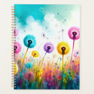 Vœux de pissenlit à l'aquarelle vibrante Coloré pr