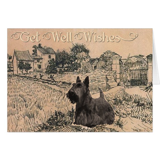 Vœux de rétablissement pour Terrier Écossais (Devant horizontal)
