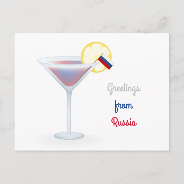 Voeux de Russie Cocktail Carte postale de vacances (Devant)