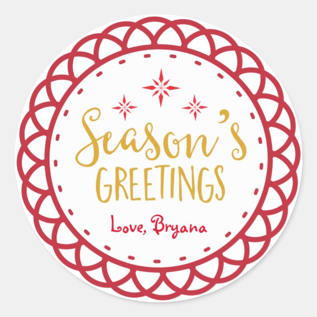 VOEUX DE SAISON Autocollant de vacances de Noël (Devant)