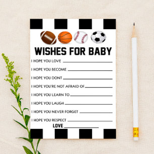 Vœux de sport pour l'activité de baby shower de bé