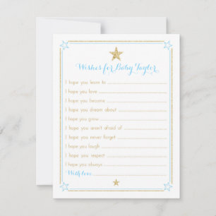 Vœux de Twinkle Little Star pour Bébé Bleu Or