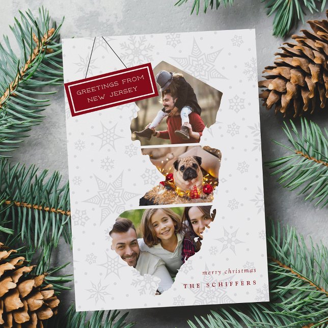 Voeux du New Jersey | Carte Collage photo de vacan (Créateur téléchargé)
