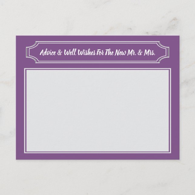 Voeux Élégants Pour Mariée & Salle, Conseil Mariag (Devant)