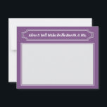 Voeux Élégants Pour Mariée & Salle, Conseil Mariag<br><div class="desc">Un conseil et une carte de voeux élégants double face dans votre couleur préférée. Texte blanc et éléments gris. Demandez à vos invités mariages de remplir ces cartes comme souvenir de votre journée de mariage spéciale. Les clients peuvent écrire des conseils de mariage pour les jeunes mariés, des souhaits pour...</div>