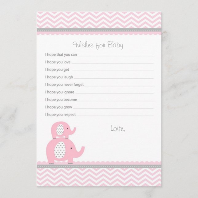 Voeux éléphants pour cartes de conseil pour bébés (Devant)