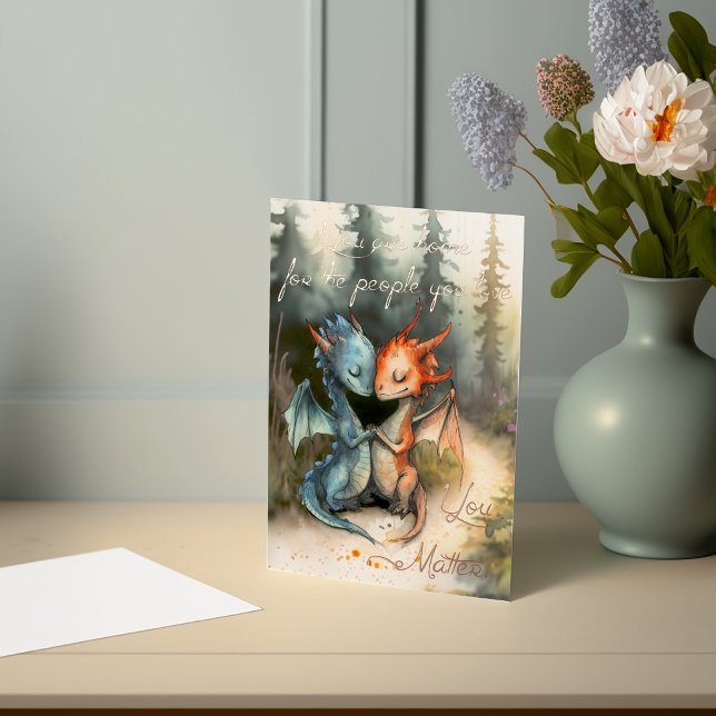 Vœux En Aluminium Carte d'amour de dragon personnalisée avec feuille (Créateur téléchargé)