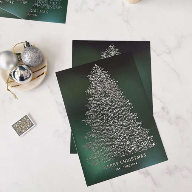 Vœux En Aluminium Carte d'arbre de Noël illustrée par la feuille d'a (Créateur téléchargé)