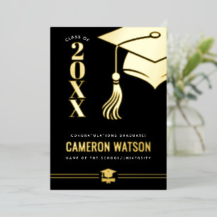 Vœux En Aluminium Carte de fin d'études personnalisée moderne avec c