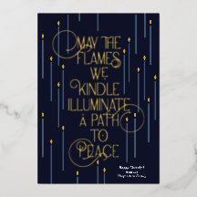 Carte de Hanukkah Illuminer un chemin vers la paix
