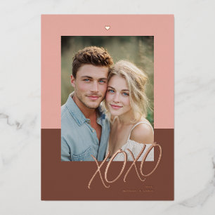 Vœux En Aluminium Carte de la Saint-Valentin photo XOXO moderne