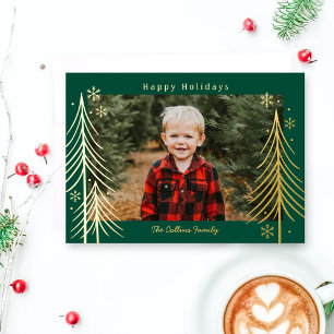 Vœux En Aluminium Carte de Noël à motif de feuille d'hiver