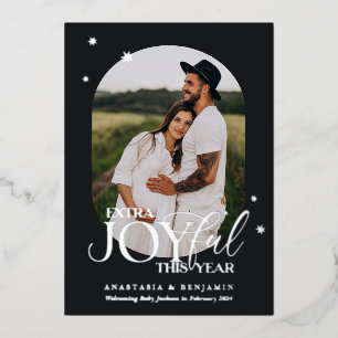 Vœux En Aluminium Carte de Noël d'annonce de grossesse Extra Joyful