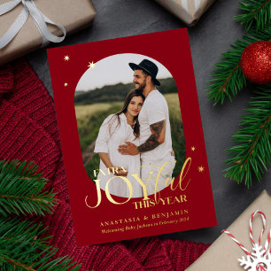 Vœux En Aluminium Carte de Noël d'annonce de grossesse Extra Joyful