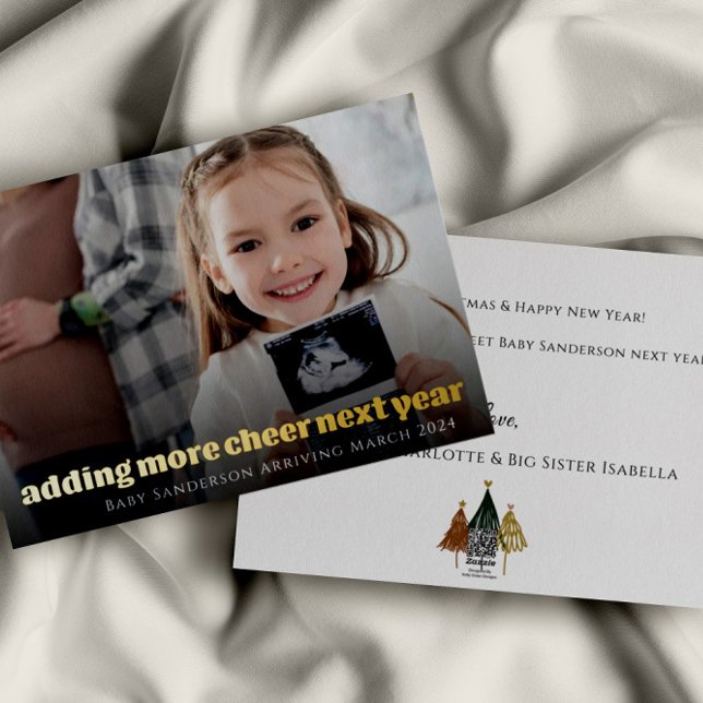 Vœux En Aluminium Carte de Noël de Faire-part de grossesse Gold Foil (Créateur téléchargé)