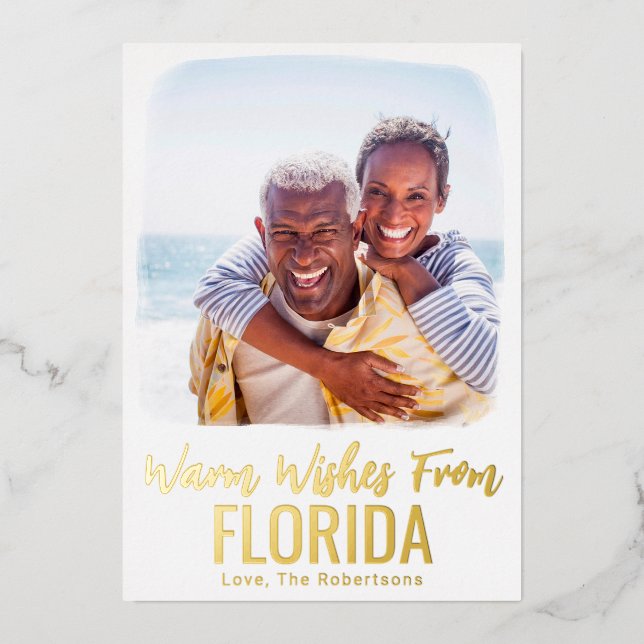 Vœux En Aluminium Carte de Noël de la plage de photos de famille Aqu (Recto)