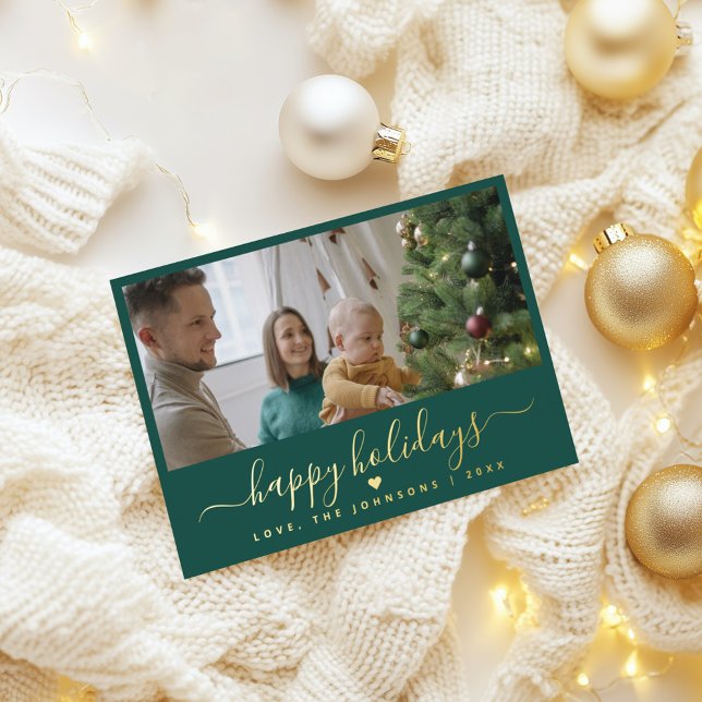 Vœux En Aluminium Carte de Noël de Noël de la famille de scripts (Créateur téléchargé)