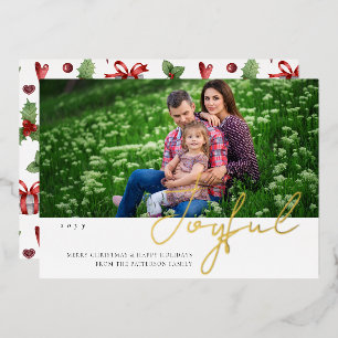 Vœux En Aluminium Carte de Noël Familiale Joyeuse avec Écriture Mode