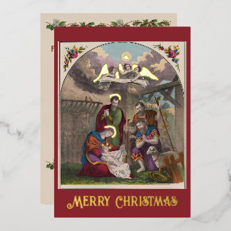 Vœux En Aluminium Carte de Noël Foil 1874