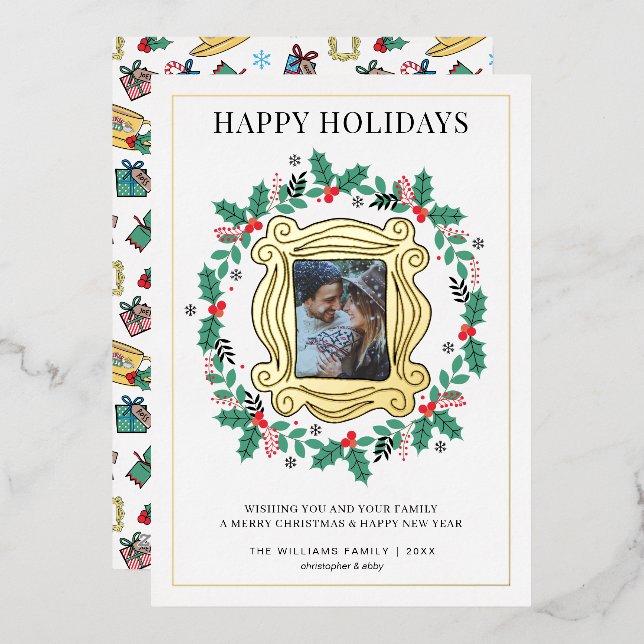 Vœux En Aluminium Carte de Noël FRIENDS™ Photo (Recto/Verso)